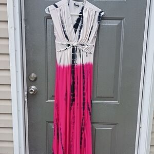 VENUS Pink and Black Maxi Dress